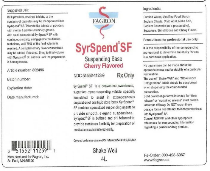 The label to SyrSpend Cherry Flavor 4-liter