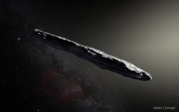 Artist’s impression of the interstellar asteroid ‘Oumuamua.