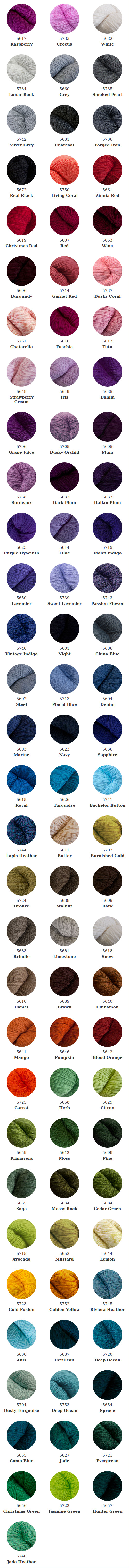 Cascade Yarns : Heritage (couleurs)