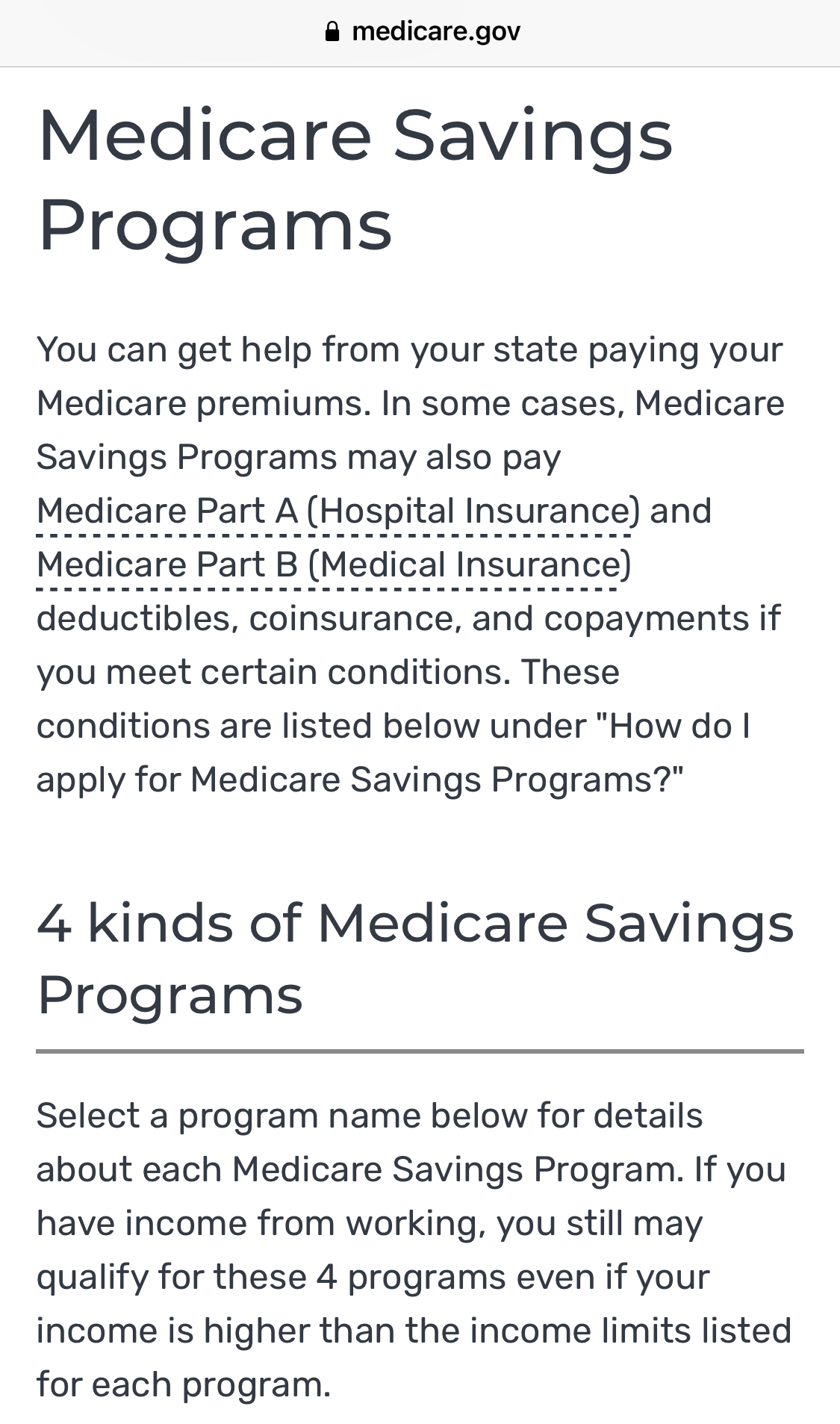 Medicare Savings Program