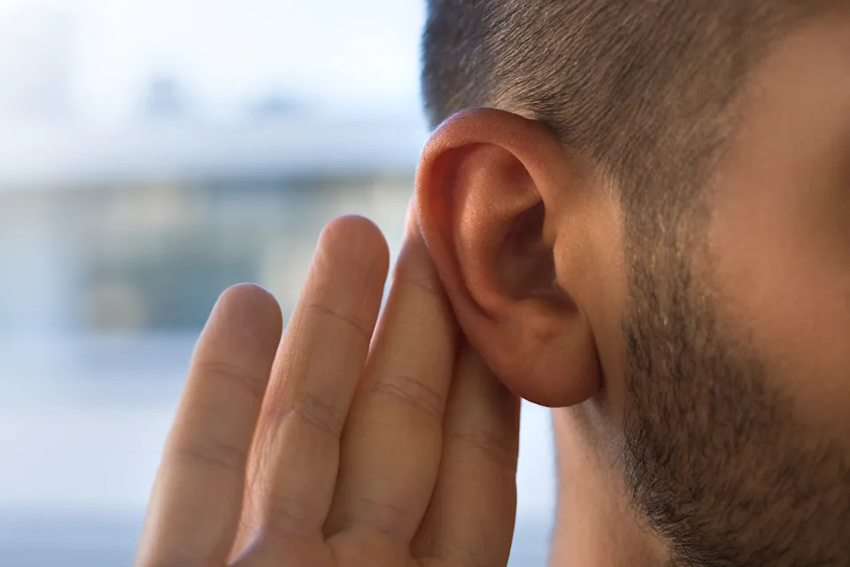 Young man with hearing loss