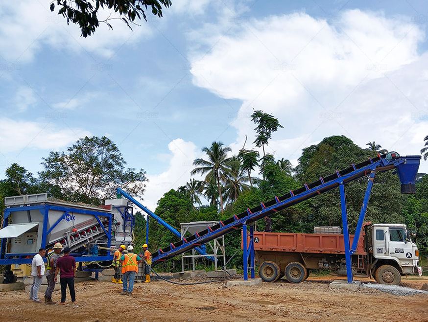 compact AJSY series mobile concrete plant