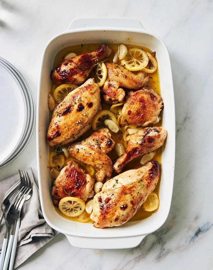 Garlic-Confit Chicken with Lemon and Thyme