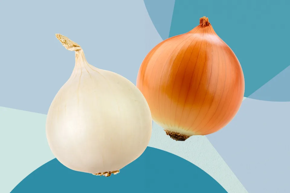 a photo of a yellow and white onion